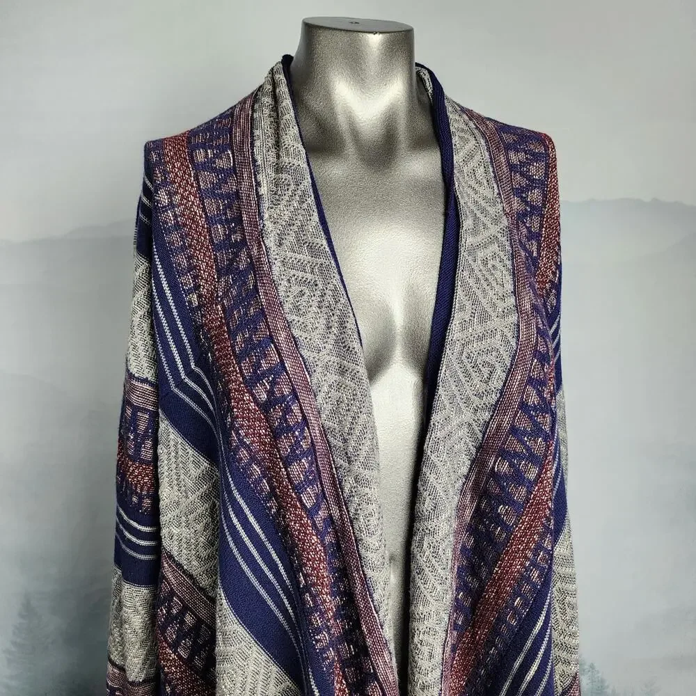 Le Moda Southwestern Aztec Print Multi-Color Cardigan | Women's Medium